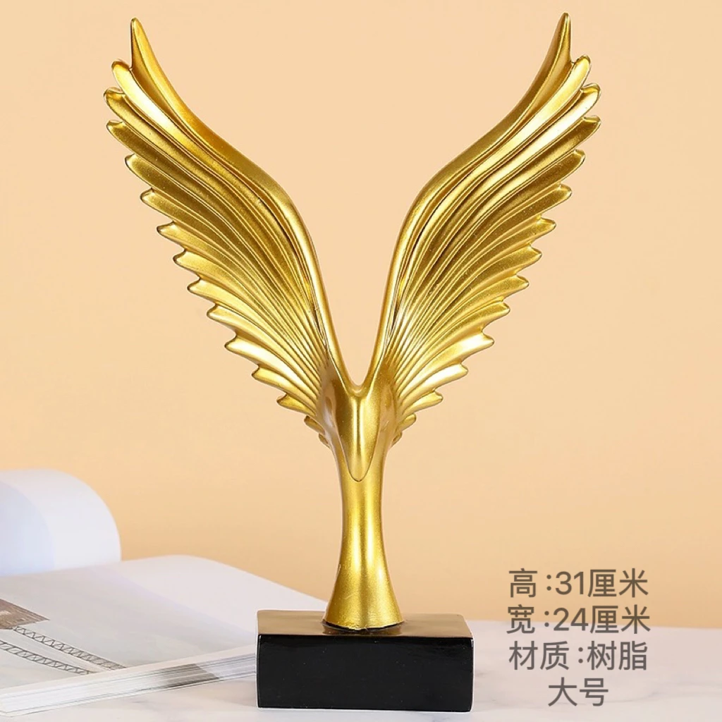 高档家居饰品展示柜书柜酒柜装饰品办公室工艺品大鹏客厅摆件诺亚