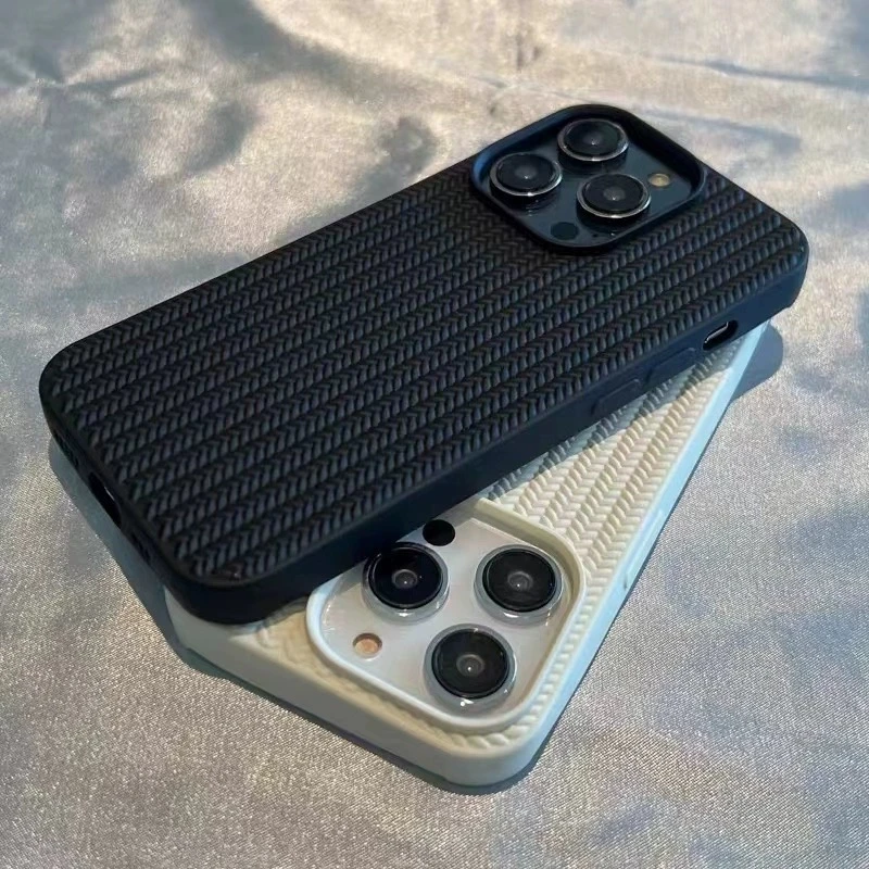 iPhone15pro手机壳苹果14PROMAX编织纹肤感12/13/11pro编织磨砂壳