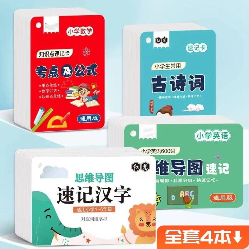 小学生思维导图速记汉字偏旁部首识字卡早教启蒙基础启蒙教育卡片