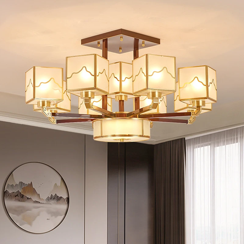 禅意中国风古典客厅灯大气家用吊灯新中式卧室书房别墅大厅复式楼