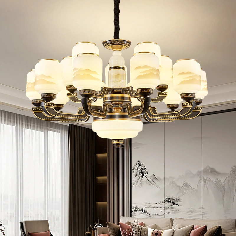 新中式吊灯客厅仿古大气家用禅意客厅灯餐厅卧室别墅大厅酒店