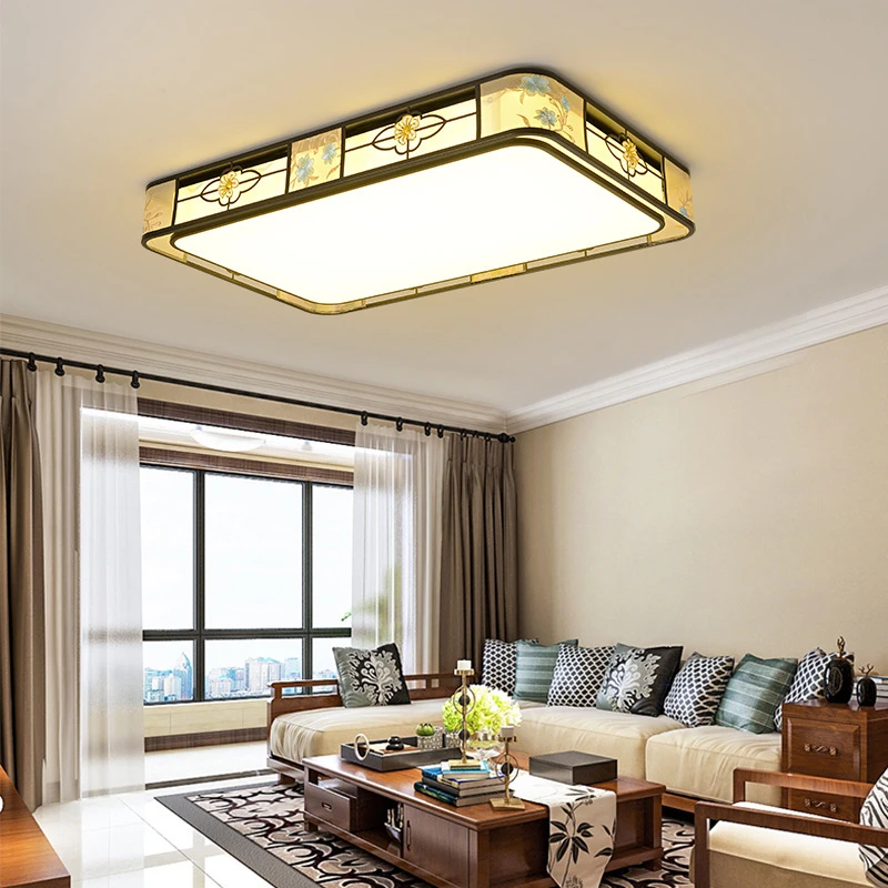 圆形新中式中国风客厅吸顶灯长方形禅意简约现代卧室灯轻奢房间灯