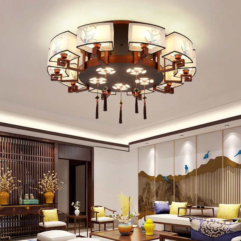 大厅家用大气新中式铁艺吸顶灯中国风禅意餐厅客厅卧室灯会所包厢