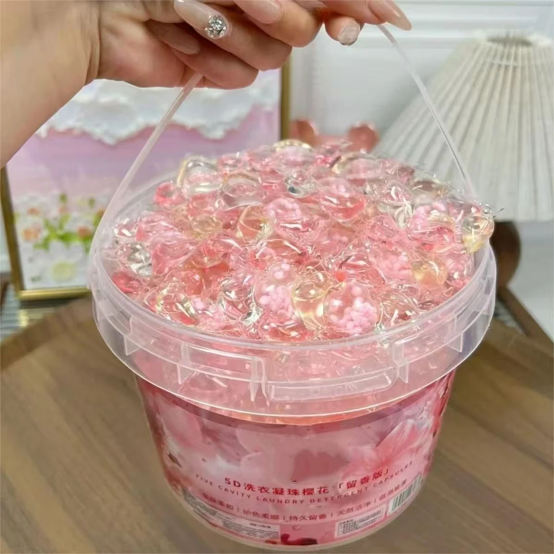 【140超大颗桶装]】5D樱花花留香版洗衣凝珠五合一持久洗衣液