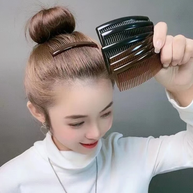 非金属亚克力发饰 光面光滑素色百搭纯色插梳发卡倒插头饰发插