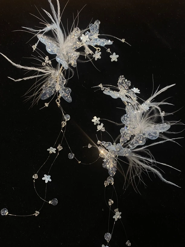 喜看手作耳挂仙仙新娘饰品头饰