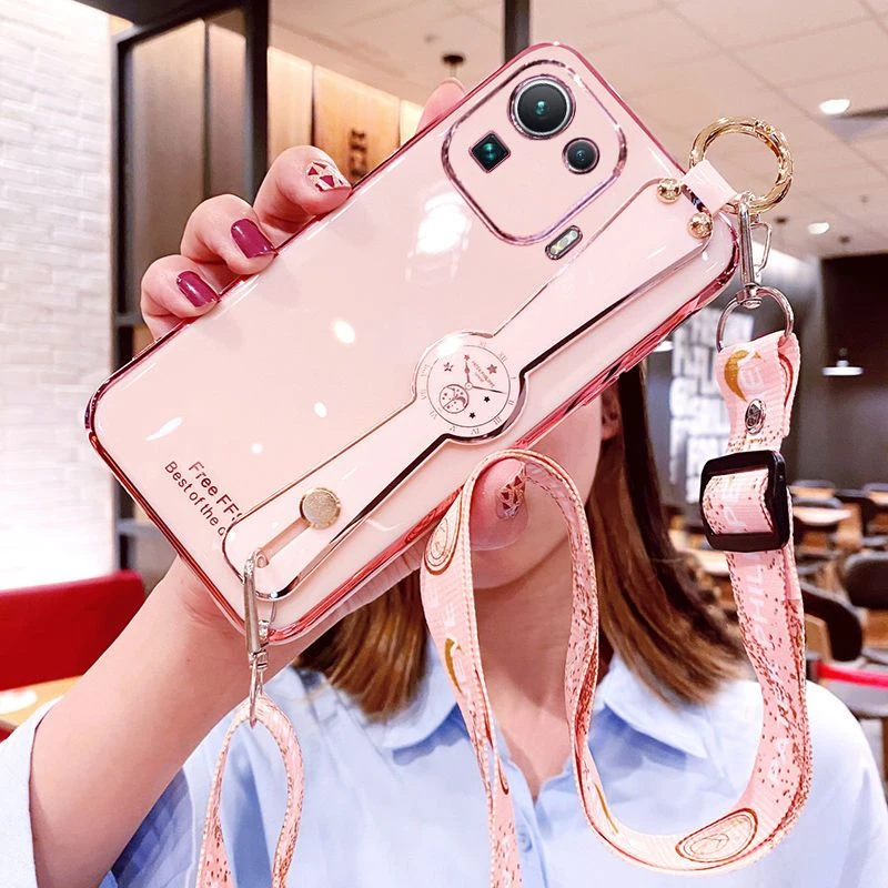 小米11pro手机壳mi11por硅胶保护套腕带斜挎挂绳全包防摔软壳女5G