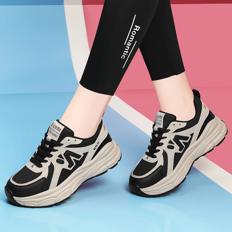 真皮老爹鞋女爆款2025新款春秋季鞋子女士软底轻便运动时尚旅游鞋