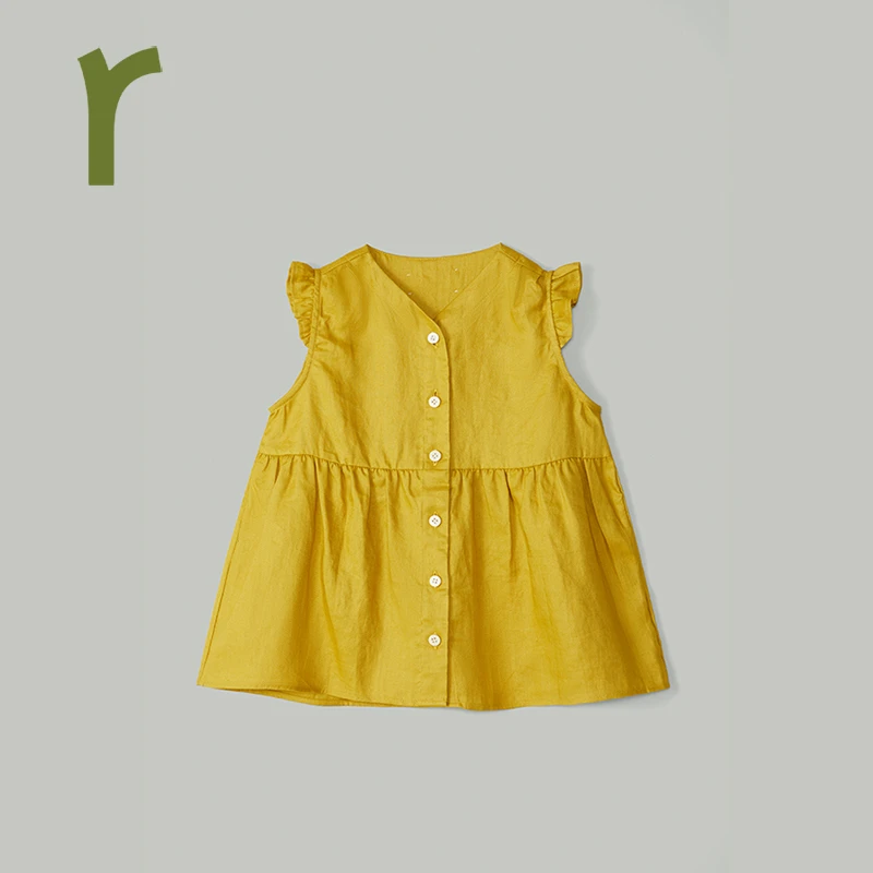 ArborTree 100%天然苎麻宝宝无袖连衣裙 吸湿排汗轻薄透气夏季