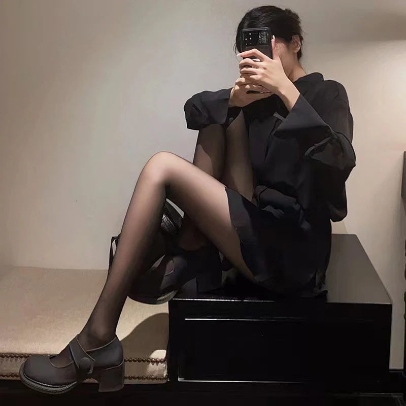 【3双装】春秋薄款黑丝光腿神器jk 性感肤色丝袜女连裤袜爆款短袜