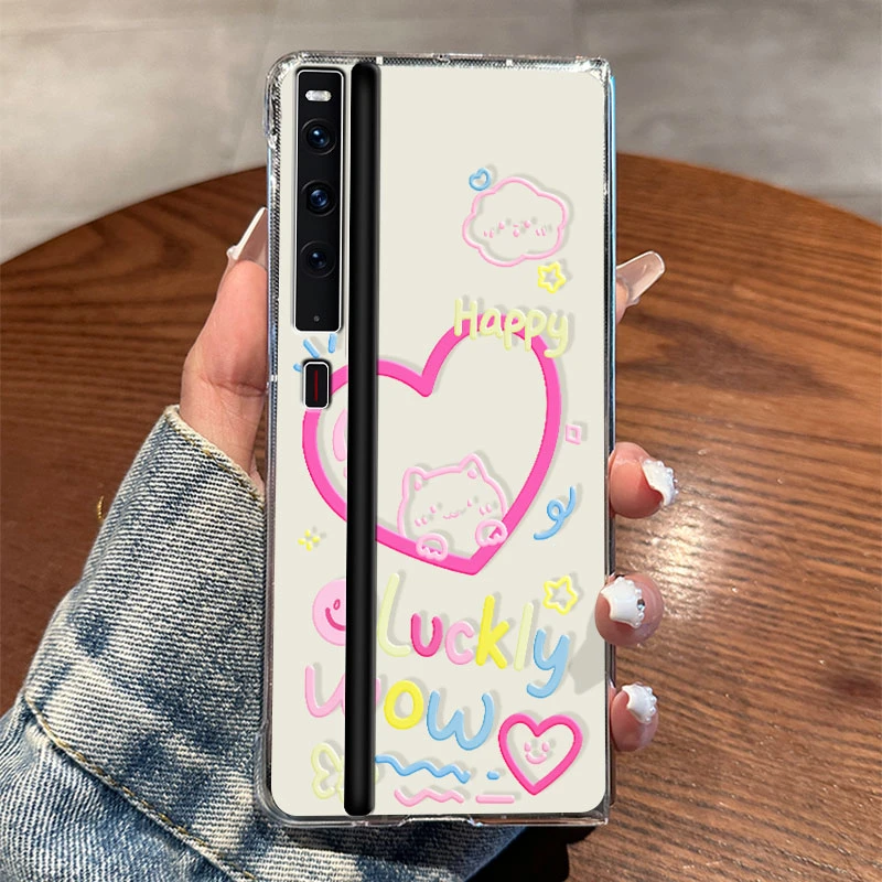 华为mateXs2手机壳女2024新款幸运涂鸦爱心mateX32折叠屏保护套