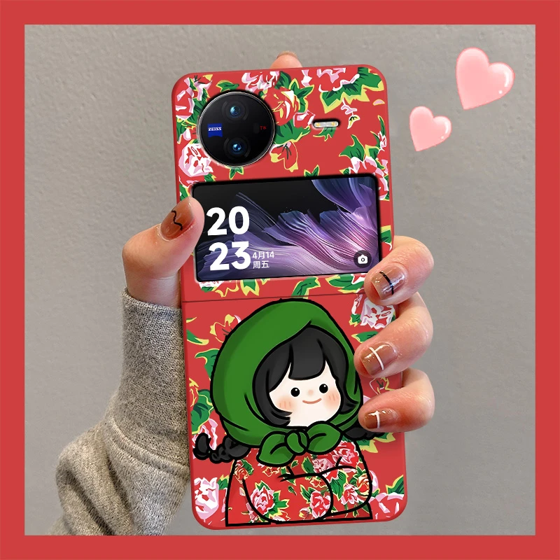 vivoXflip手机壳女2024新款大花布女孩男孩xfip小折叠屏保护套
