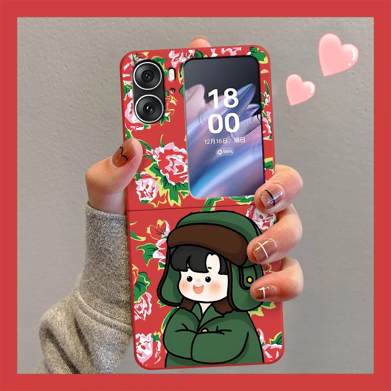 oppoFindN2Flip手机壳2024新款大花布女孩男孩小折叠屏保护套女款
