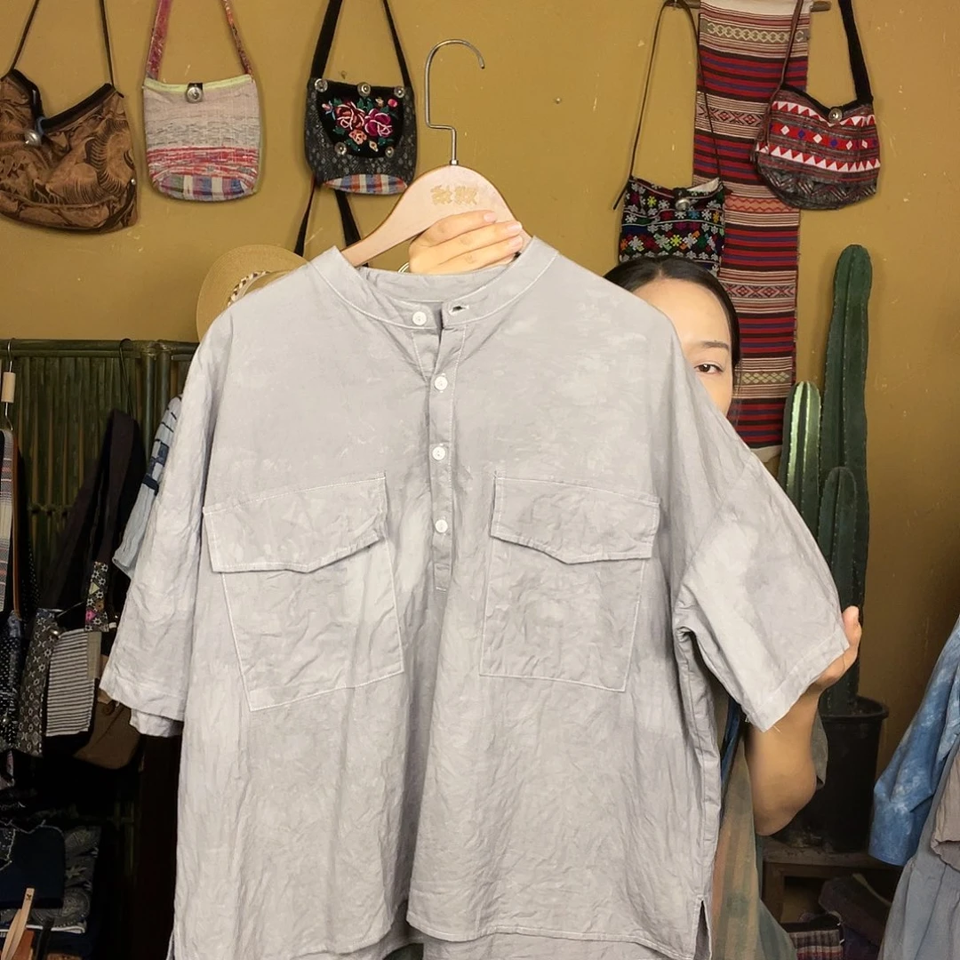 织绣手工麻料上衣