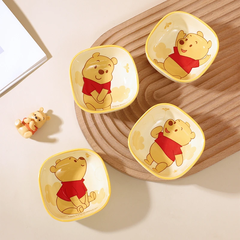 【言则】迪士尼正品草莓熊  维尼熊系列调味碟-4个混装