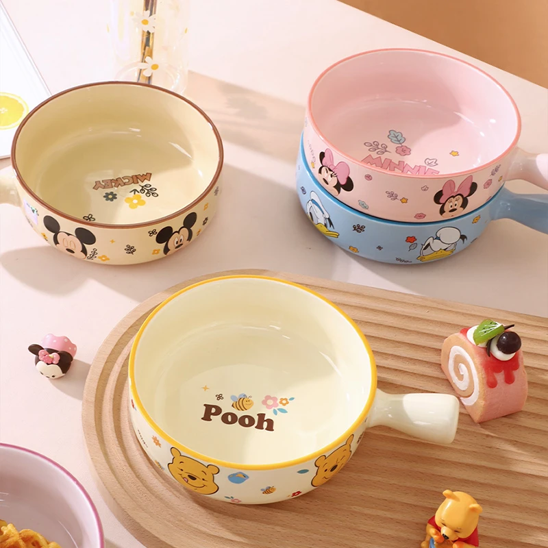 【言则】迪士尼正版新童趣草莓熊维尼熊网红家用手柄碗泡面碗