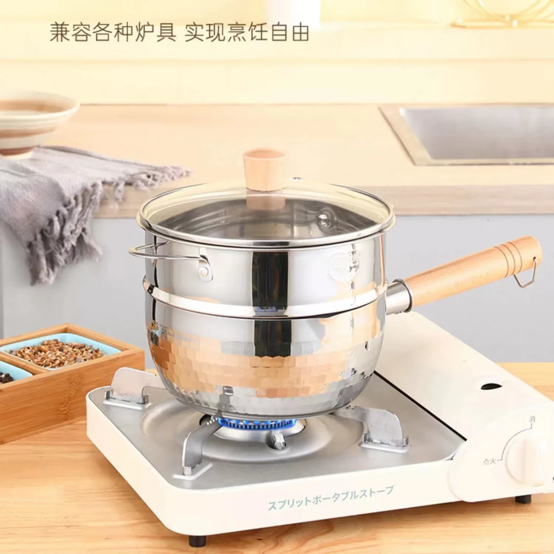 【旭业老张】雪平锅家用餐具套装无涂层304不锈钢奶锅宝宝辅食锅