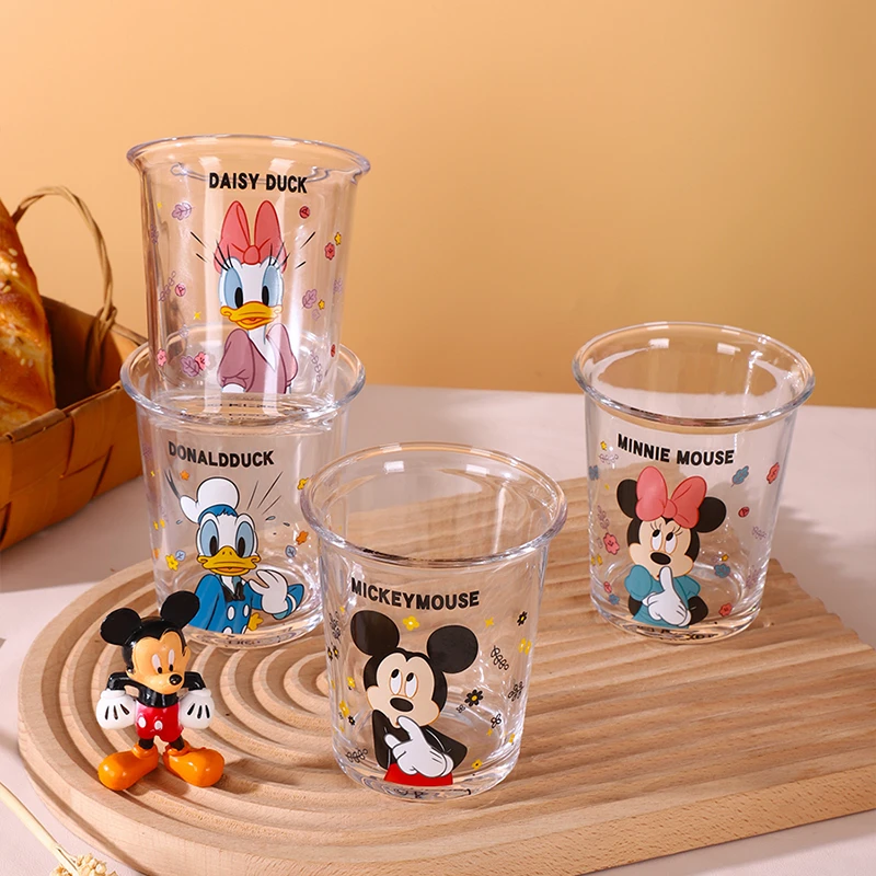 【言则】迪士尼正版玻璃斜身反口杯-2个混装