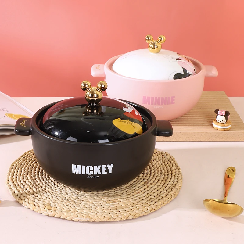 【旭业老张】迪士尼正版米奇米妮陶瓷双耳带盖砂锅