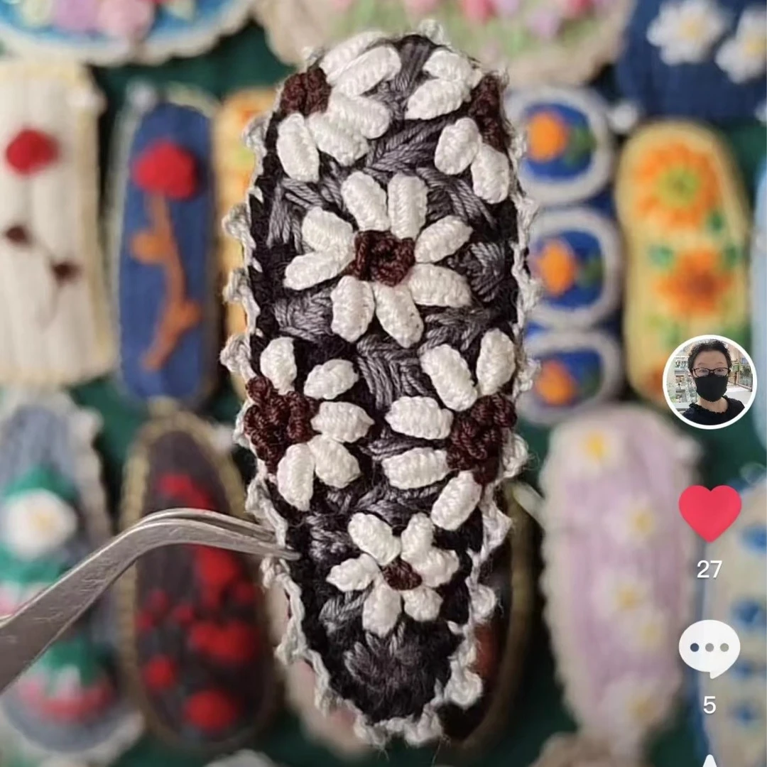 刺绣发夹 洛可可风 清新典雅