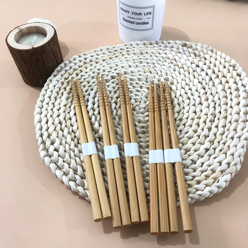 10支！防滑日式家用创意竹木筷子儿童环保防霉无涂层中式厨房餐具