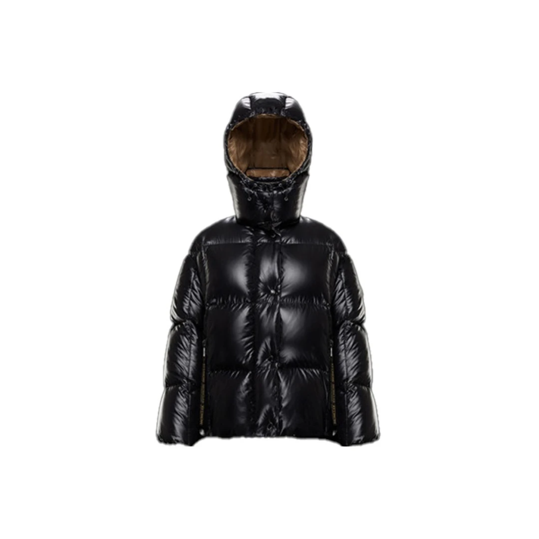 全新未使用 MONCLER 汤/TP015892/Parana 纯色漆面连帽羽绒外套