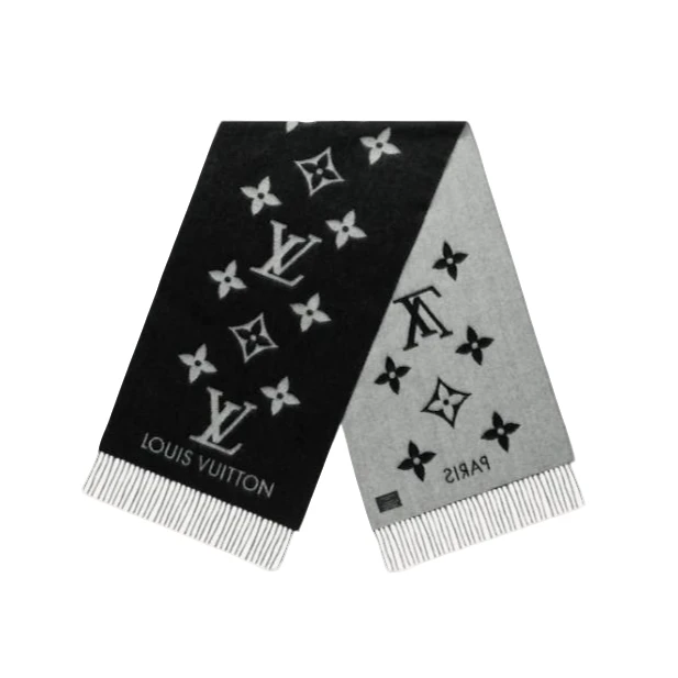 未使用 LouisVuitton/路易威登 汤/TP006422/LOGO围巾 浅灰