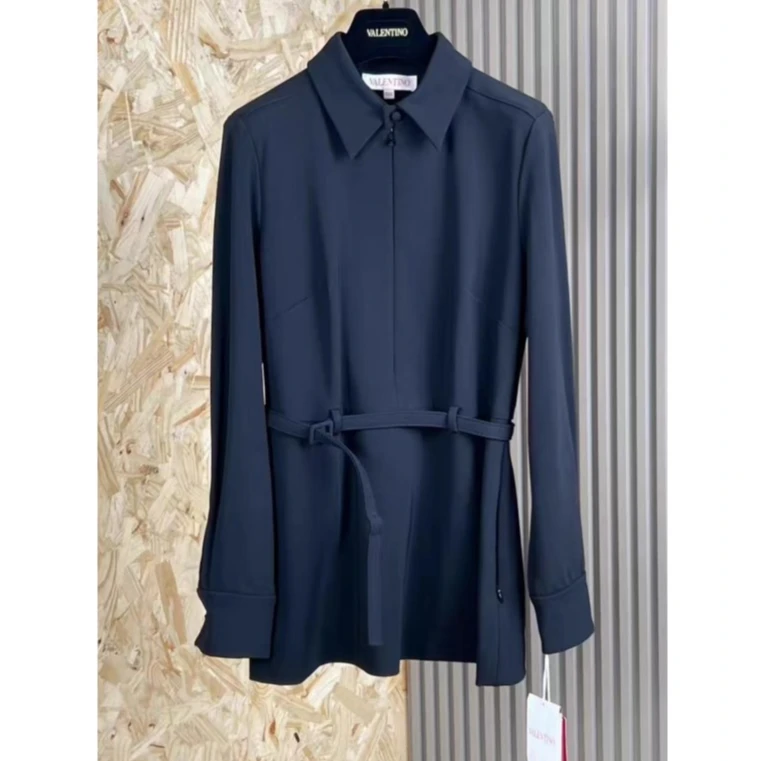 99新 Valentino/华伦天奴 小花汤汤/P244068701/纯色系带连衣裙