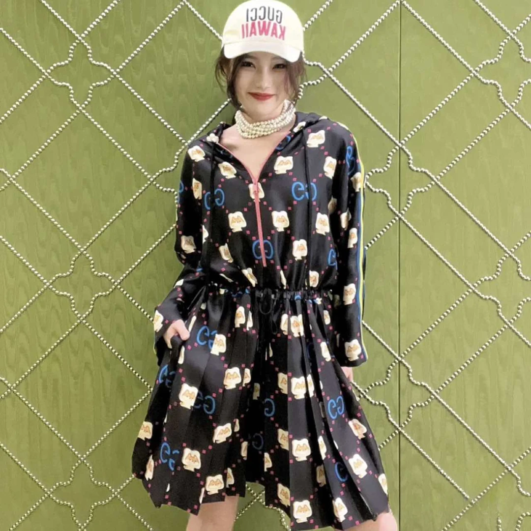 99新 GUCCI/古驰 小花汤汤/P244377662/kawaii联名连衣裙 xxs码