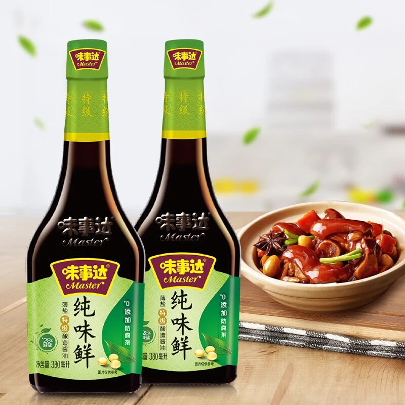 味事达纯味鲜380ml生抽酱油精酿酿造凉拌炒菜调味品厨房优选酱香