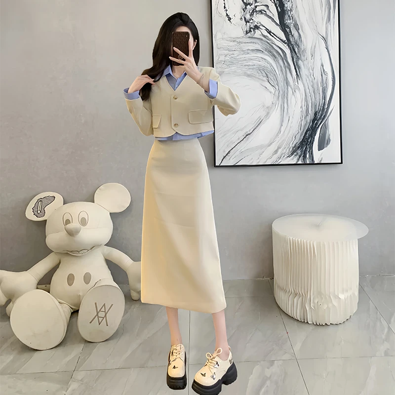 法式小香风时尚套装女装秋冬新款气质女神范小众轻奢半身裙两件套