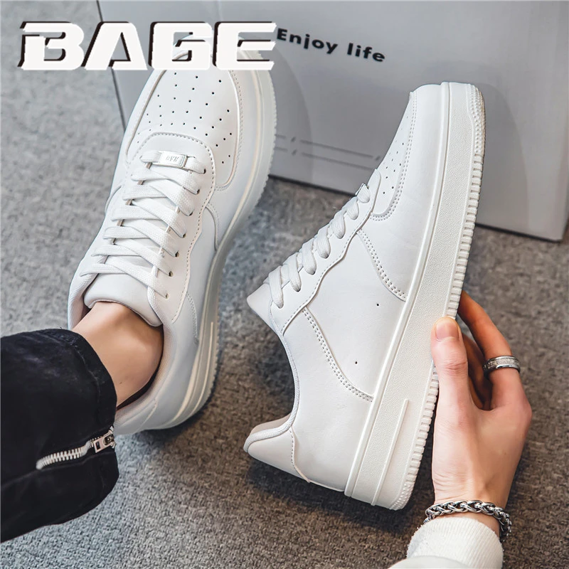 八哥莆田纯原男鞋夏季青少年百搭空军一号小白鞋休闲学生厚底板鞋