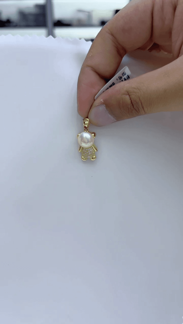【闪购商品】淡水珍珠吊坠(赠链)未镶嵌23号 小熊吊坠玫瑰
