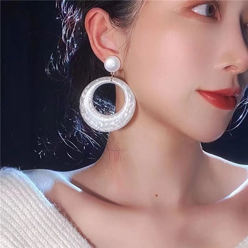 法式复古冷淡风耳饰夸张大圈耳环女艺术设计感小众气质耳坠