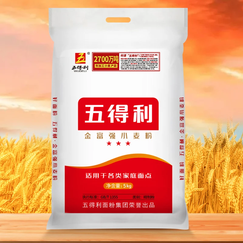 【五得利面粉】金富强小麦粉5kg优质营养家用面食制作通用面粉10斤