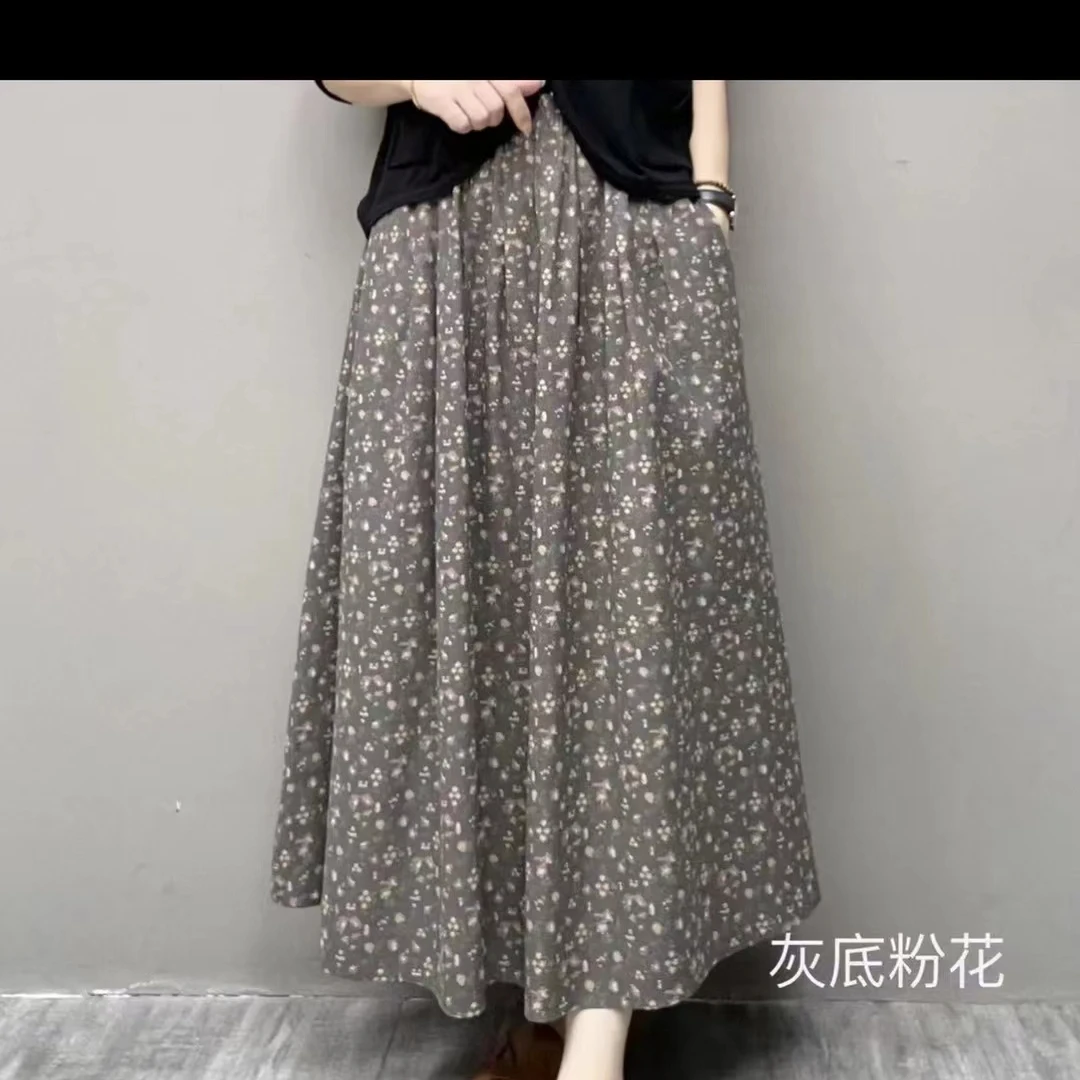 春季新款复古风小花半裙