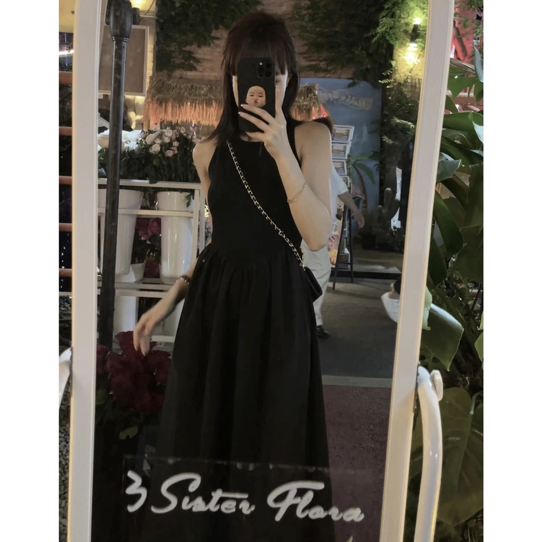 【153的日常】赫本小黑裙小个子女生夏季款23XK088