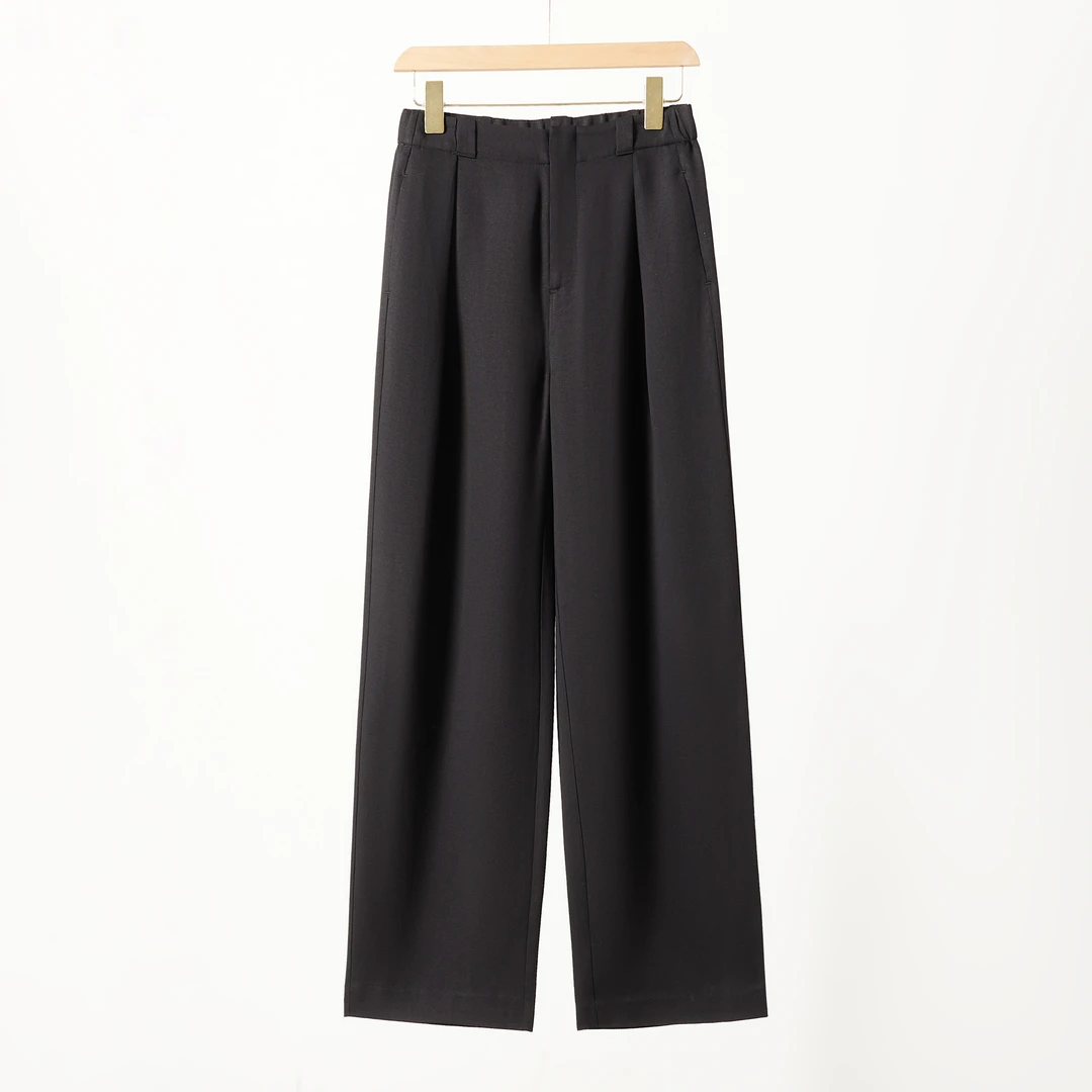 秋季莱赛尔休闲宽松百搭显瘦纯色垂感直筒裤 女 0931