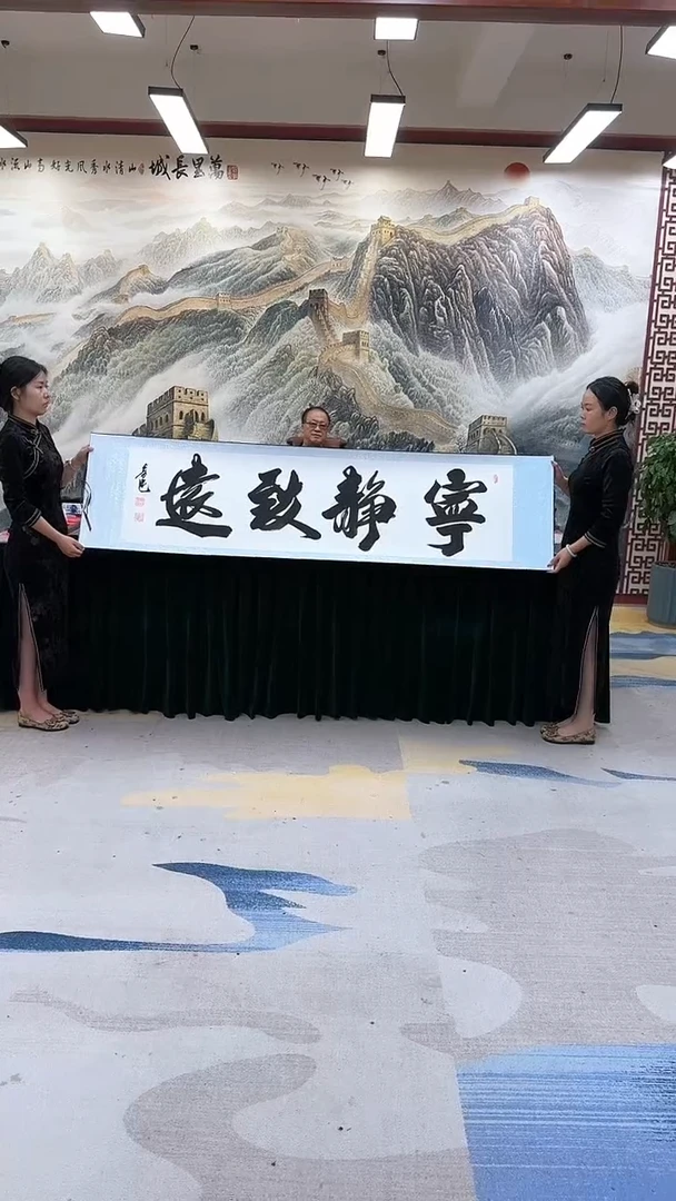 【闪购商品】书法刘宗建书法作品宁静致远白底高50宽2米