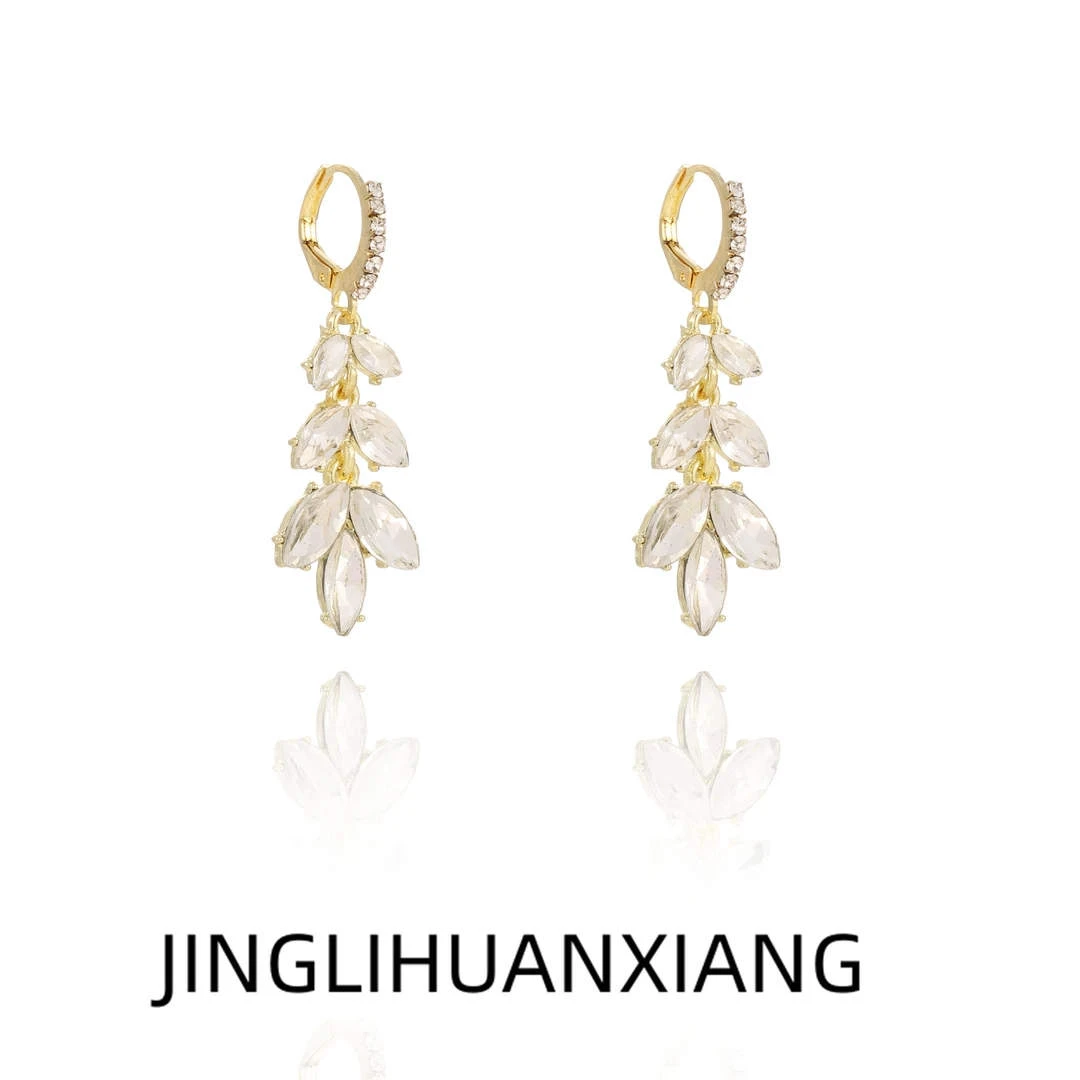 合金耳饰 c-2106轻奢麦穗流苏耳坠百搭潮树叶耳环女气质耳饰耳钉