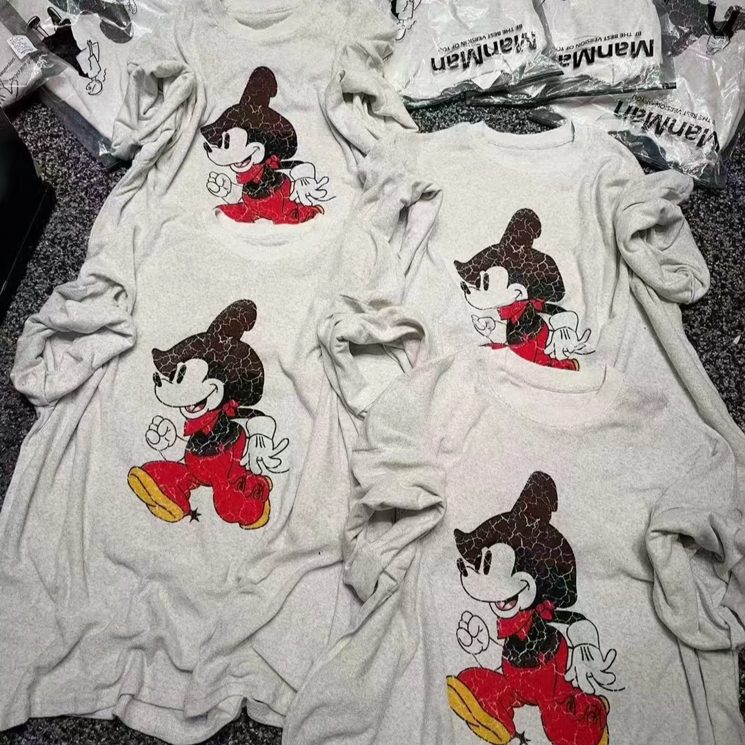 《27和yy家TUDIO》趣味戴帽卡通米奇毛巾短袖T恤女休闲圆领上衣