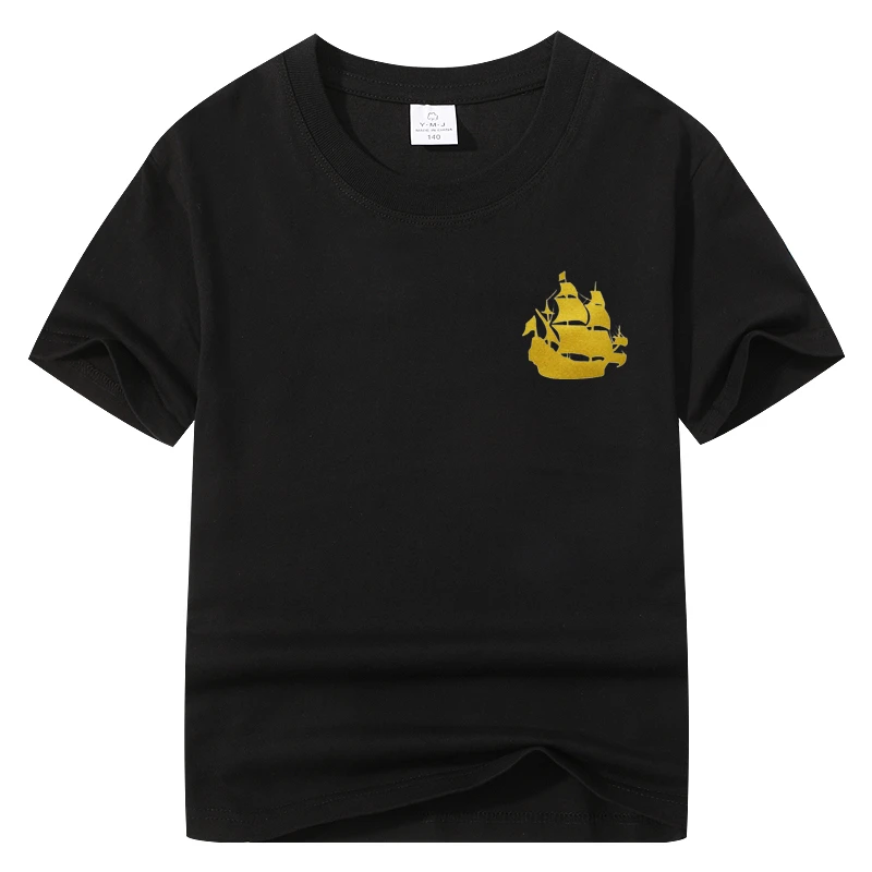 CHLPAZLEE中大童单标夏季全棉220克圆领T恤宽松潮流印花半袖透气，