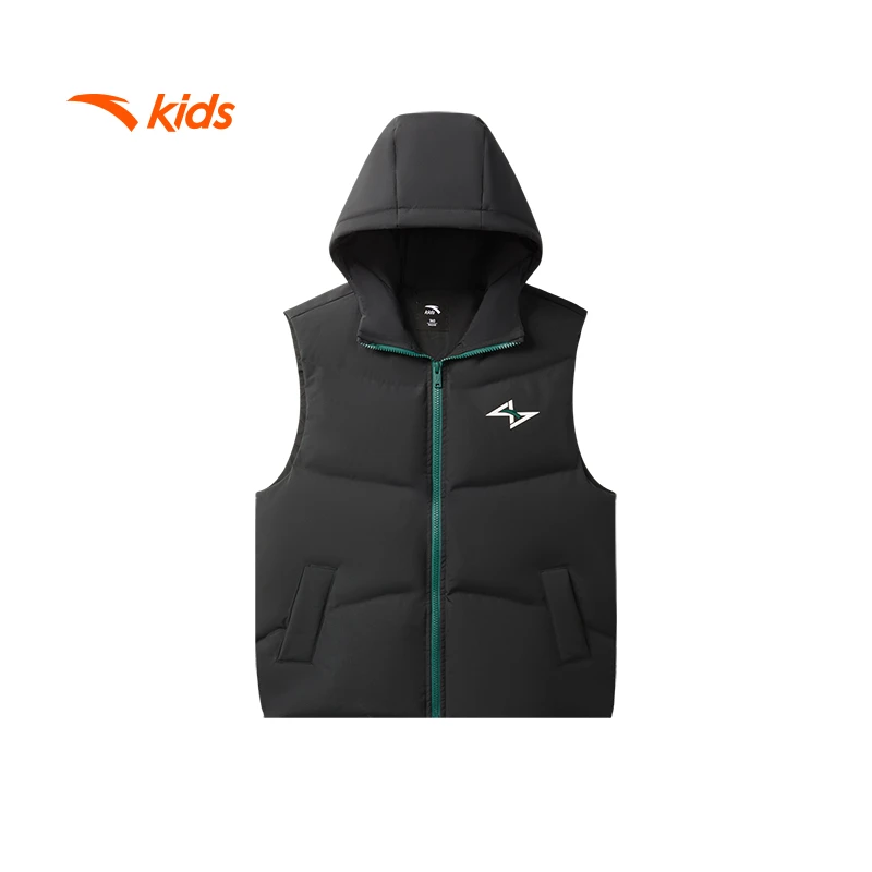 安踏儿童冬季时尚潮流雅丹风保暖时尚运动篮球风羽绒马甲男大童