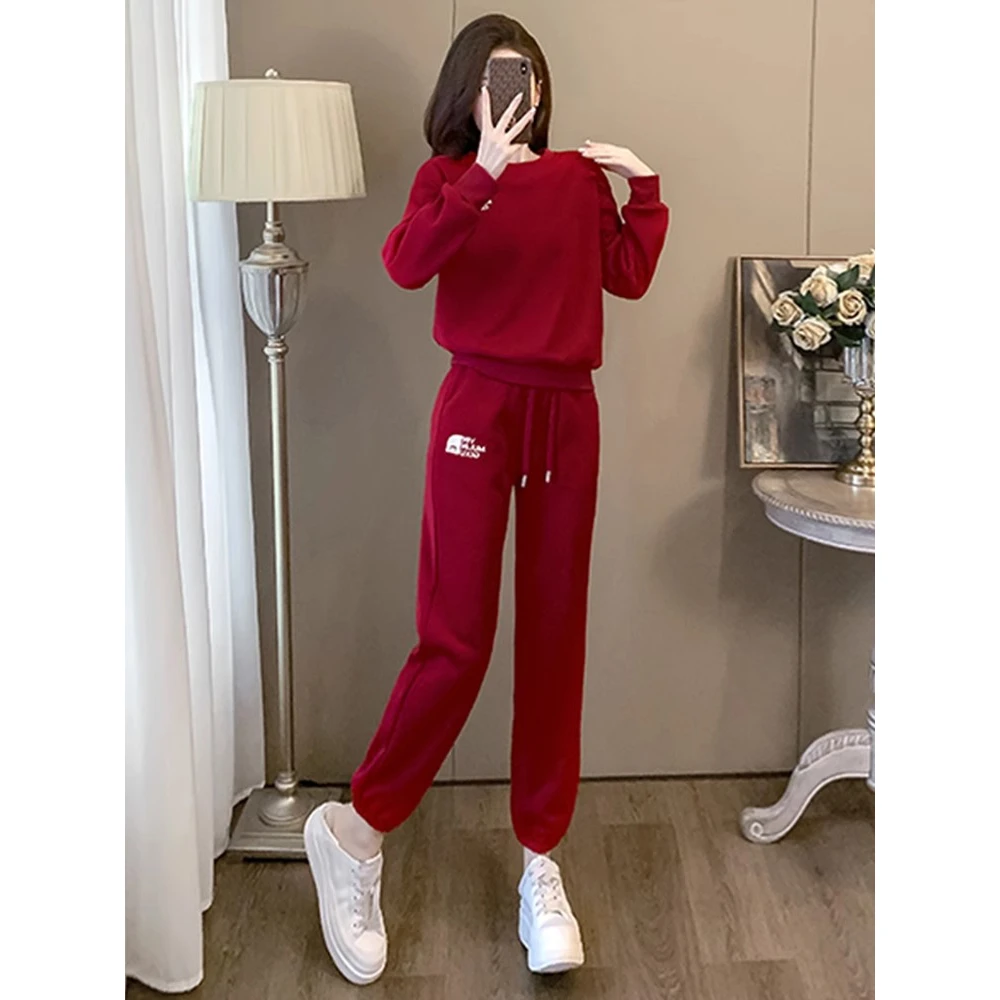 春秋女装时尚运动早秋穿搭套装2024网红炸街减龄卫衣休闲裤两件套