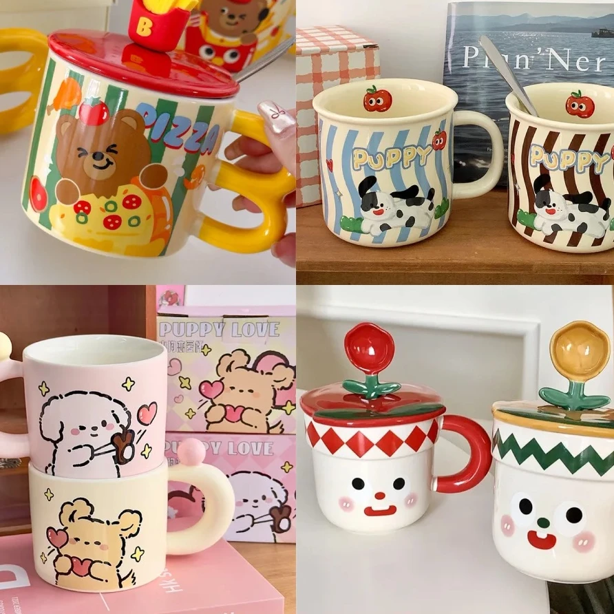 【主播拆】清台单 可爱陶瓷马克杯INS风创意DIY