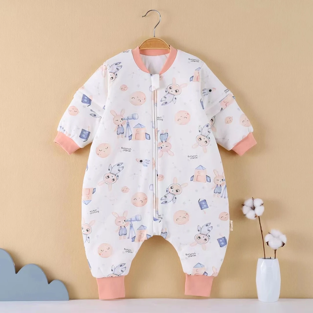 【亏米清仓】高货秋冬款男女宝宝防踢被分腿夹棉保温薄棉可拆袖睡袋