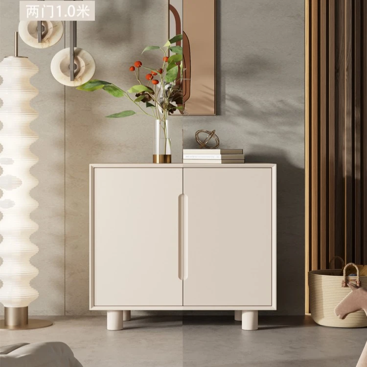 侘寂奶油风鞋柜实木北欧玄关柜入户家用门口置物边柜客厅装饰柜