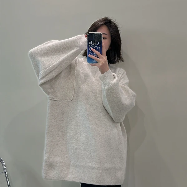 (C65331多色宽松毛衣)2024年秋季高品简约百搭套头宽松毛衣