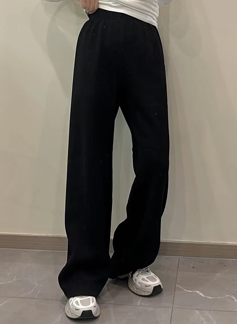 1113羊毛神裤)小CC女装2024冬季高品百搭显瘦休闲垂感羊毛小直筒