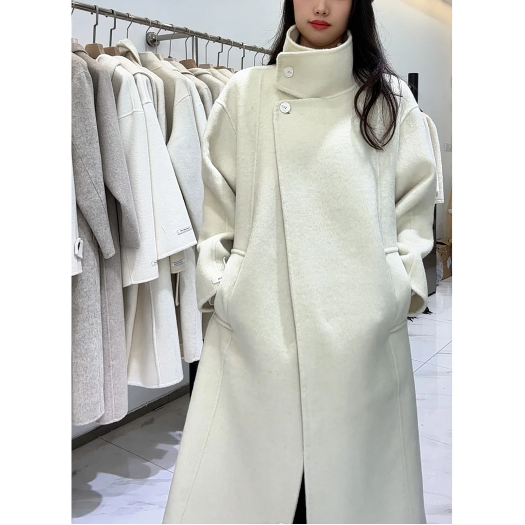 【嘉人有约】2024新款氛围感秋冬长款双面羊毛大衣98066